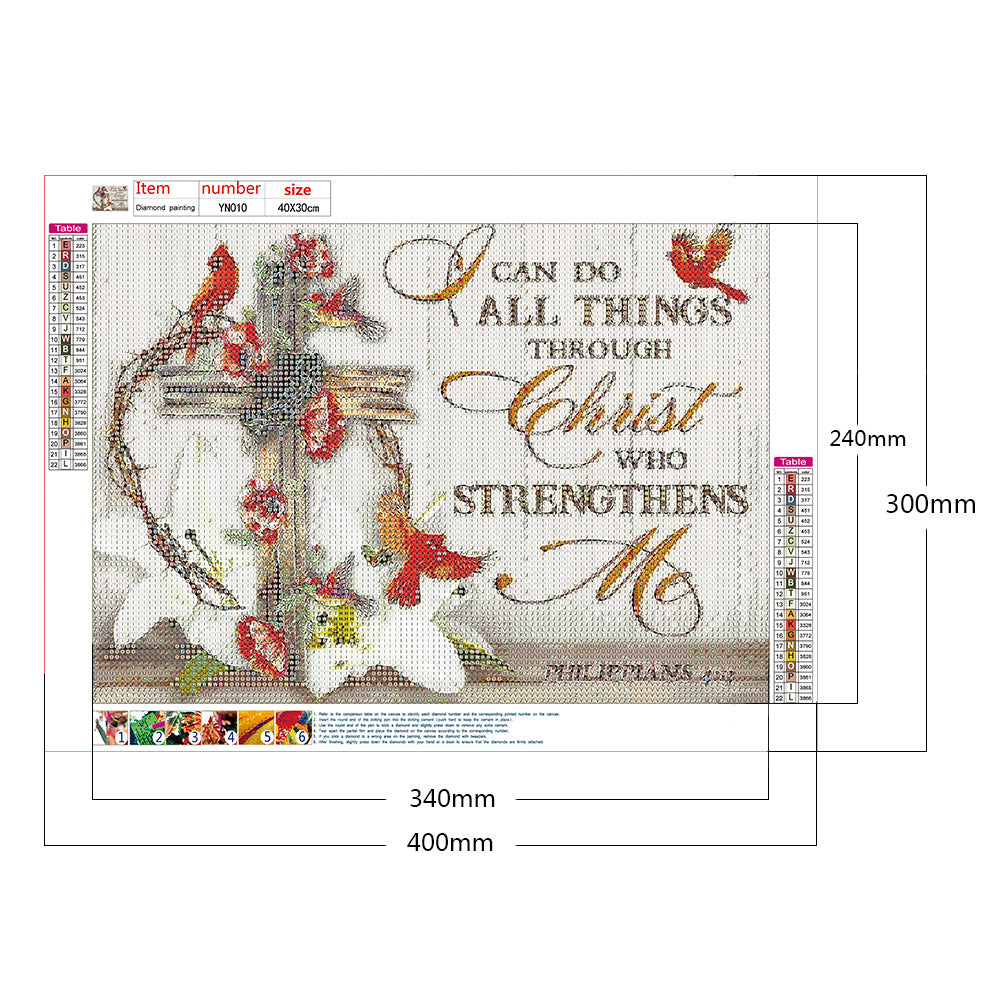 Cross Letters - Full Round Drill Diamond Painting 40*30CM