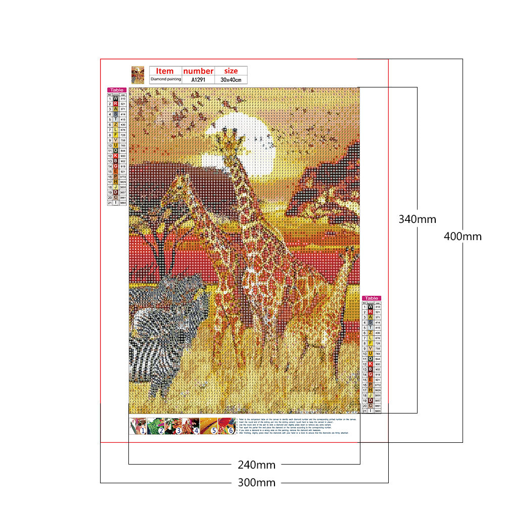 Giraffe - Full Round Drill Diamond Painting 30*40CM