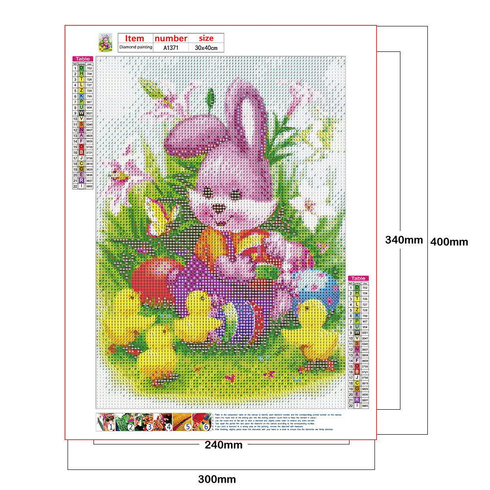 Easter Rabbit - Full Round Drill Diamond Painting 30*40CM