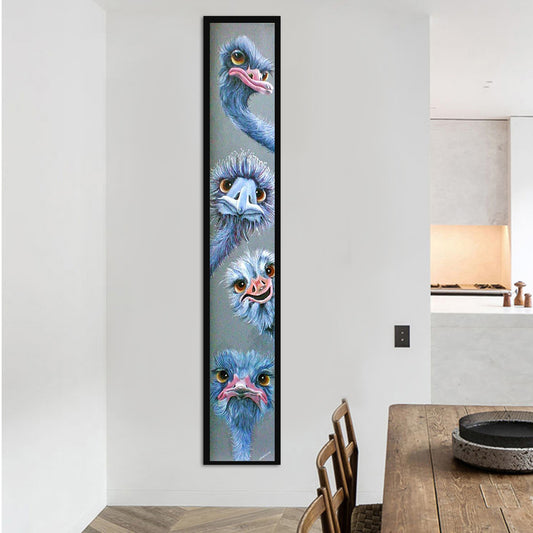 Blue Ostrich - Full Round Drill Diamond Painting 30*150CM