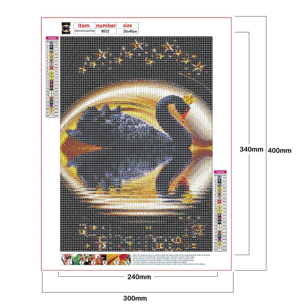 Black Swan - Full Round Drill Diamond Painting 30*40CM
