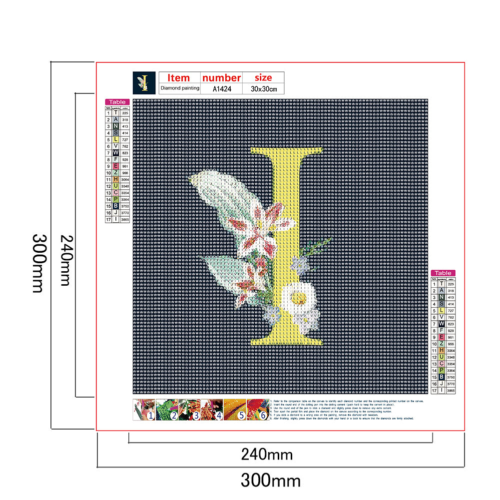 Sunflower Letter - Full Round Drill Diamond Painting 30*30CM