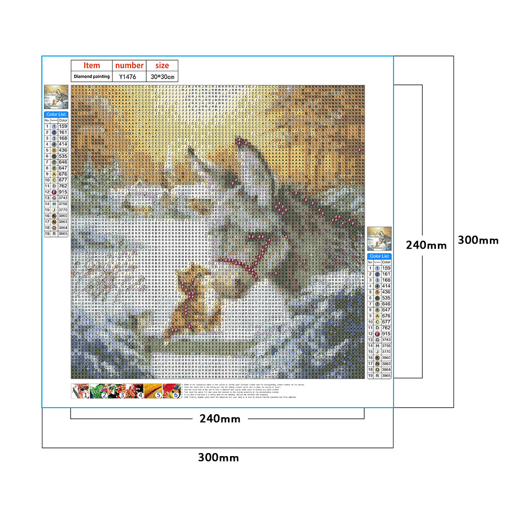 Snowland Donkey - Full Round Drill Diamond Painting 30*30CM