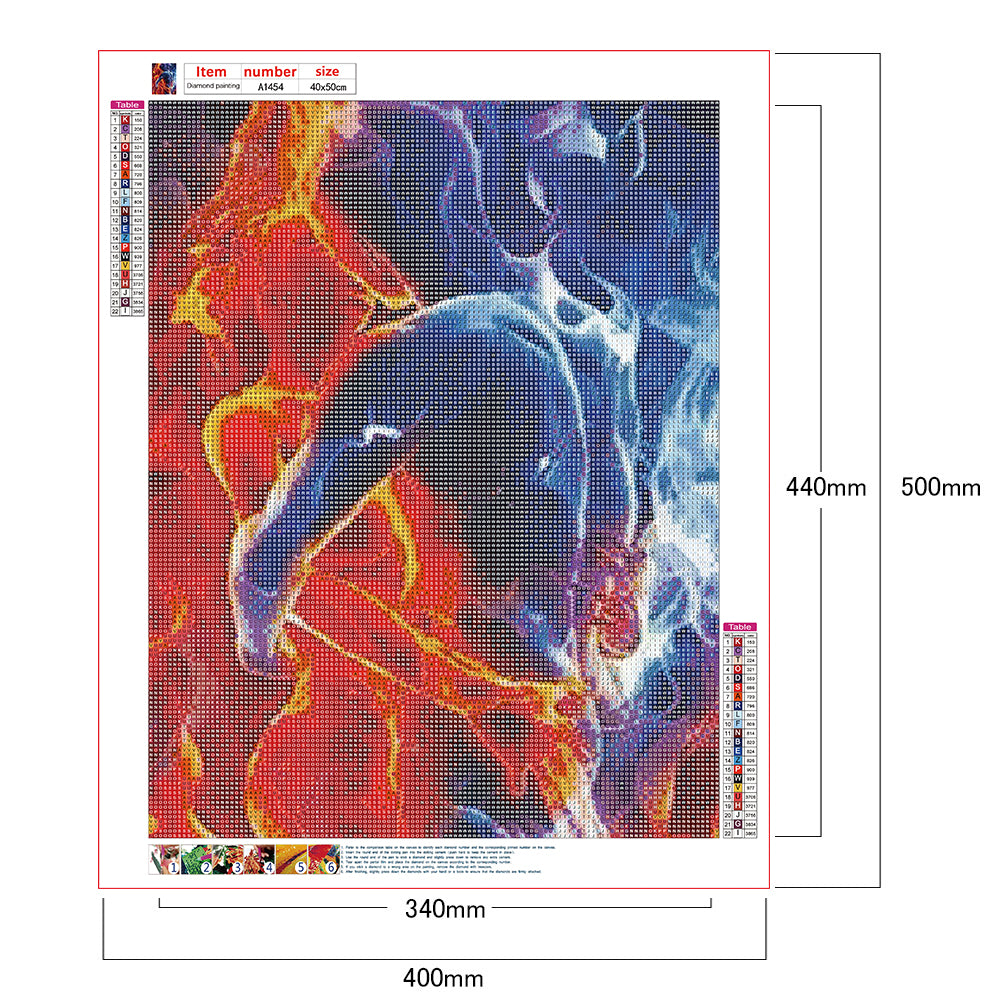 Flame Couple - Full Round Drill Diamond Painting 40*50CM