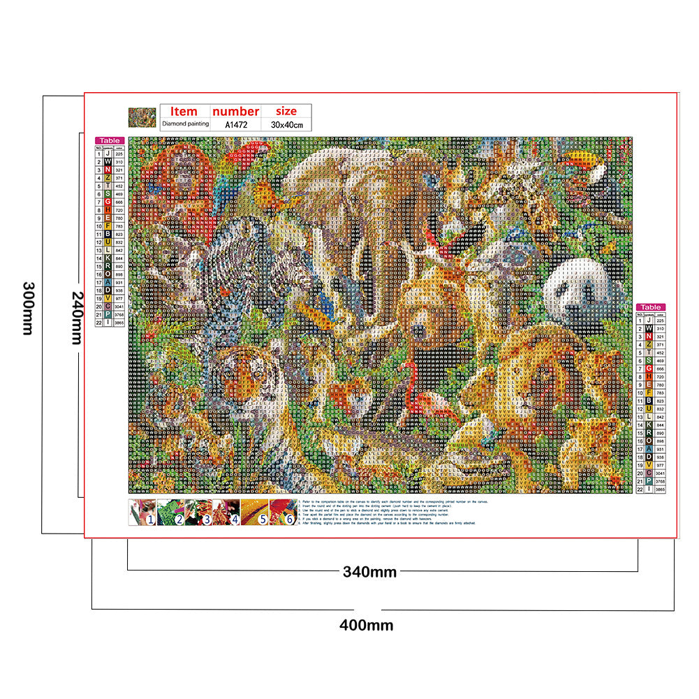 Animal Family - Full Round Drill Diamond Painting 40*30CM