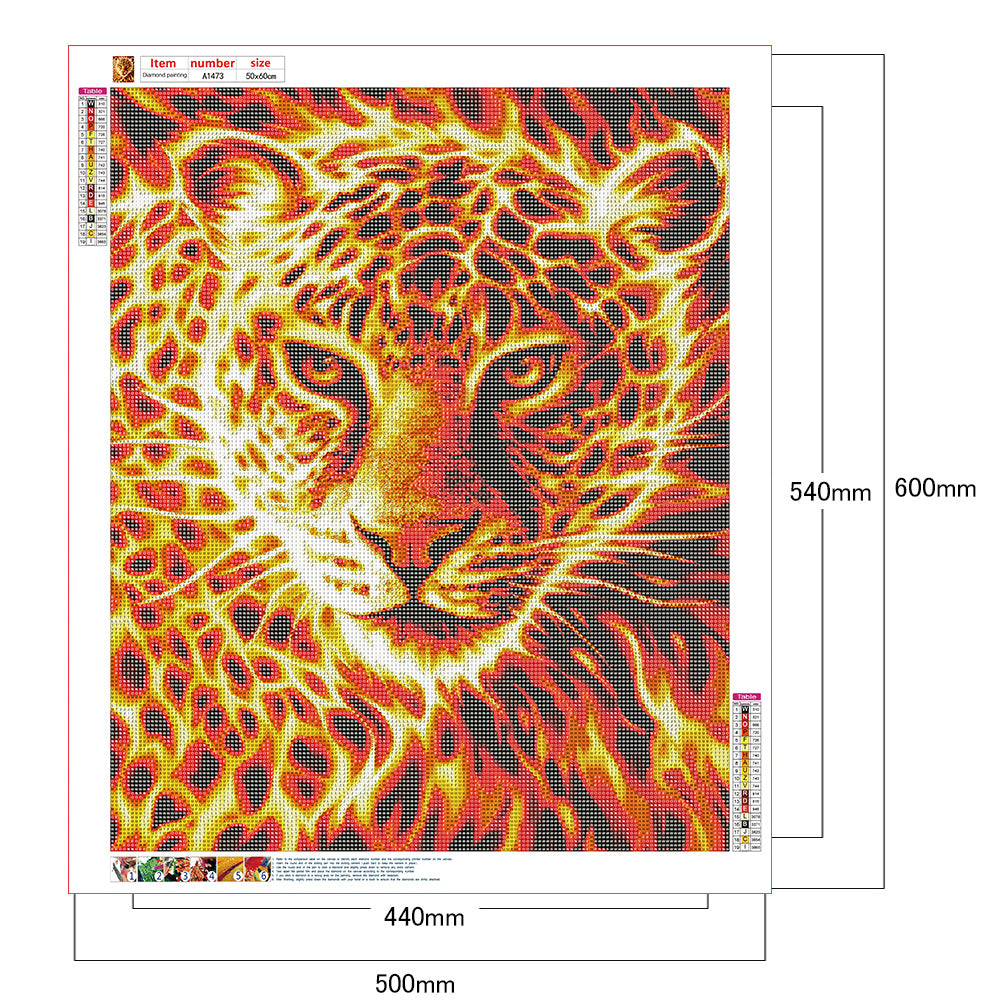 Flame Leopard - Full Round Drill Diamond Painting 50*60CM