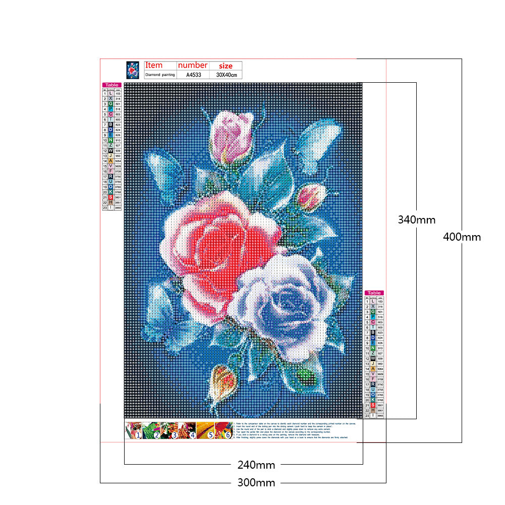 Butterfly Flower - Full Round Drill Diamond Painting 30*40CM