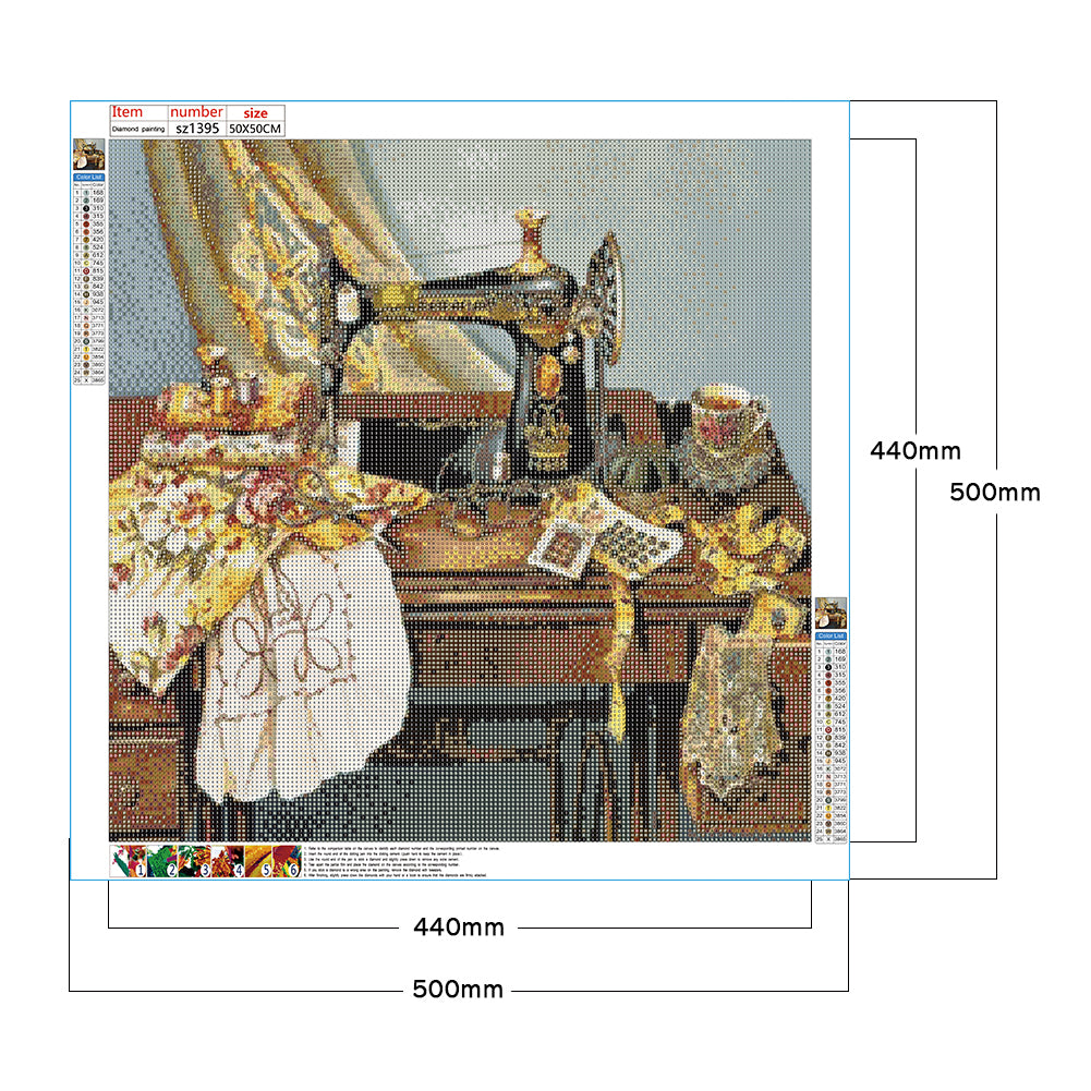 Sewing Machine - Full Round Drill Diamond Painting 50*50CM