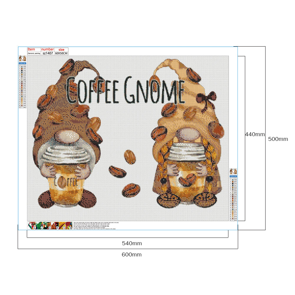 Coffee Gnome - Full Round Drill Diamond Painting 60*50CM