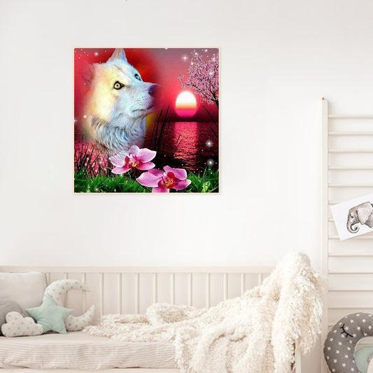 White Wolf - Full Round Drill Diamond Painting 30*30CM