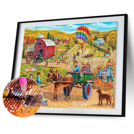Village House - Full Round Drill Diamond Painting 50*40CM