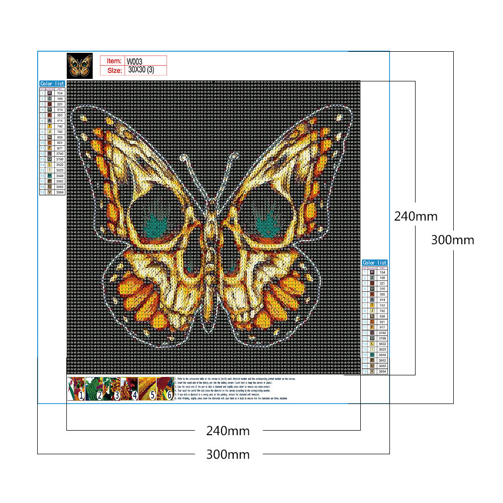 Butterfly - Full Round Drill Diamond Painting 30*30CM