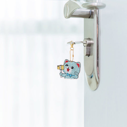 5pcs/set DIY Easter Egg Diamond Painting Keychain Crystal Drill Keyring