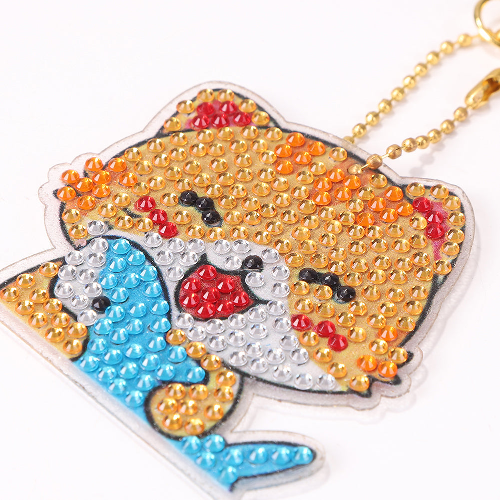 5pcs/set DIY Easter Egg Diamond Painting Keychain Crystal Drill Keyring