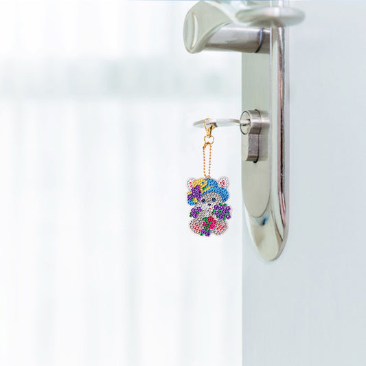 5pcs/set DIY Easter Egg Diamond Painting Keychain Crystal Drill Keyring