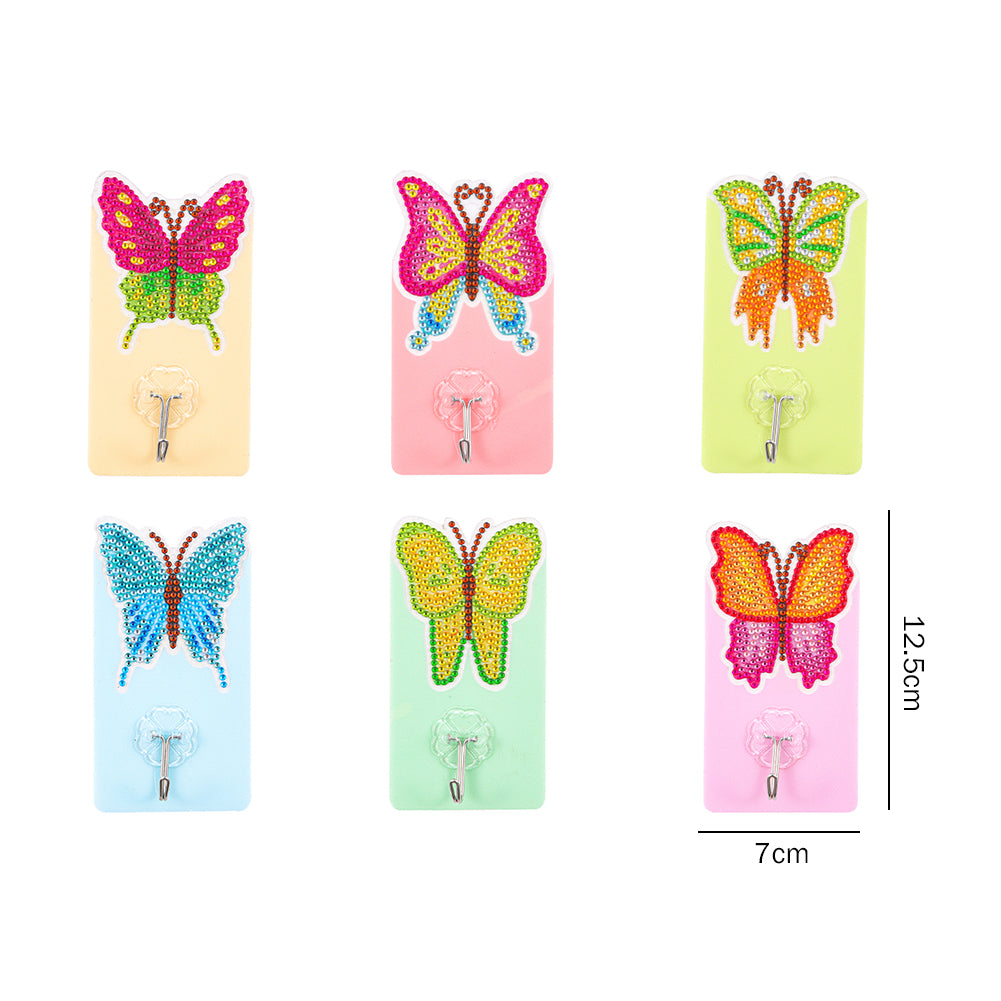 6pcs DIY Diamond Painting Hooks Crystal Drill Strong Adhesive Wall Hangers