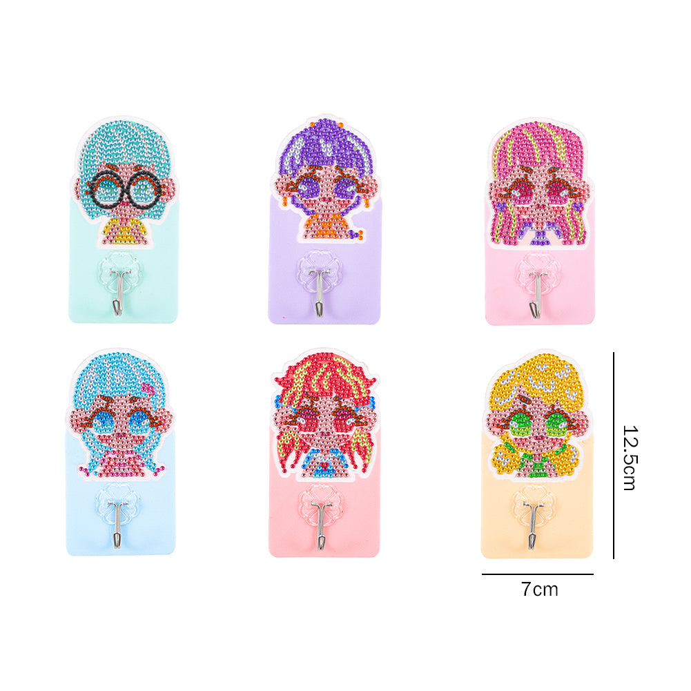6pcs DIY Diamond Painting Hooks Crystal Drill Strong Adhesive Wall Hangers