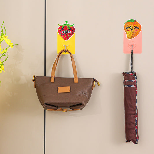 6pcs DIY Diamond Painting Hooks Crystal Drill Strong Adhesive Wall Hangers