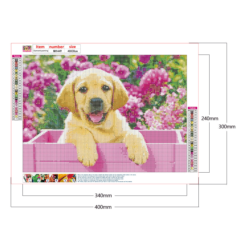 Dog - Full Round Drill Diamond Painting 40*30CM