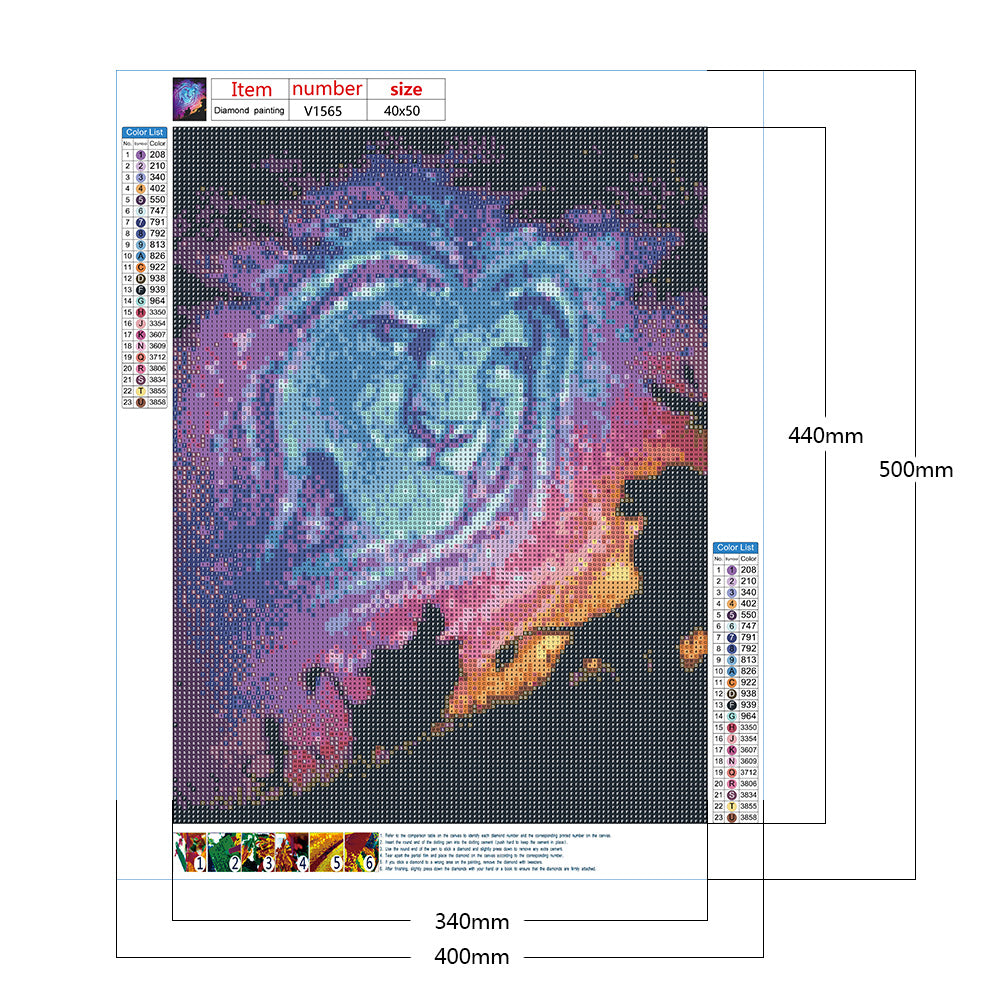 Starry Lion - Full Round Drill Diamond Painting 40*50CM