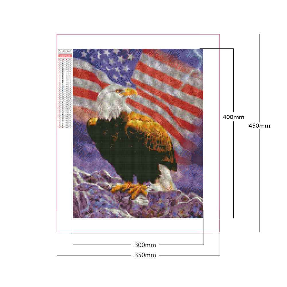 Flag Eagle - Full Square Drill Diamond Painting 30*40CM