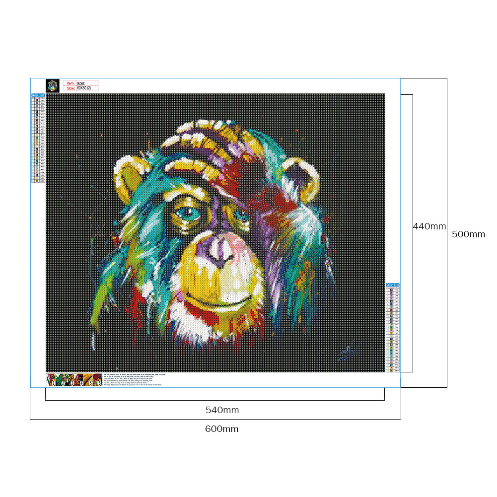 Chimpanzees - Full Round Drill Diamond Painting 60*50CM