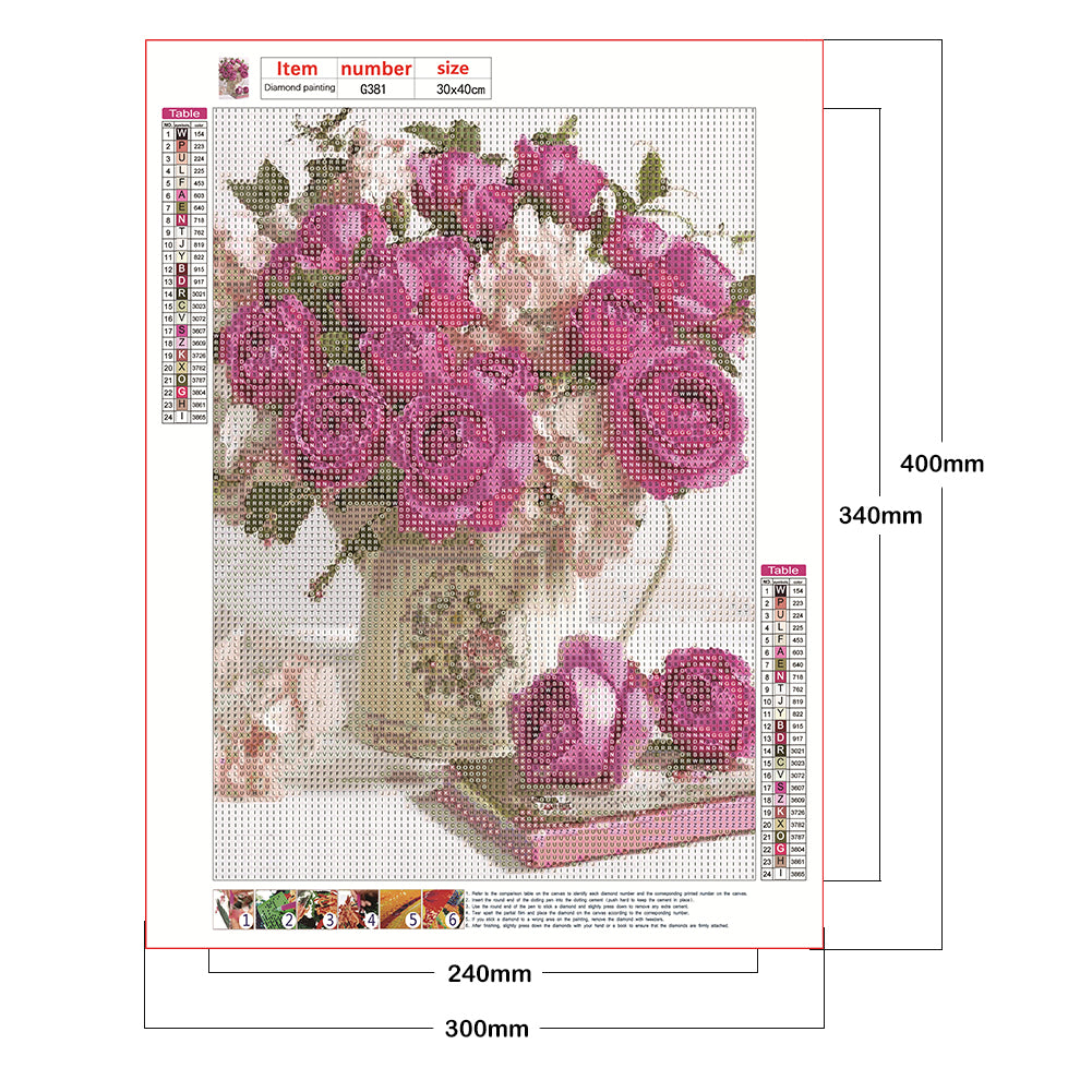 Flowers - Full Round Drill Diamond Painting 30*40CM