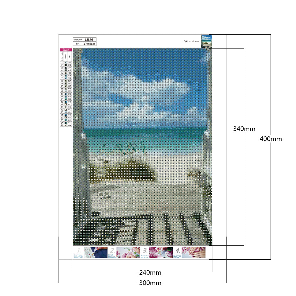 Seaside Scenery - Full Round Drill Diamond Painting 30*40CM