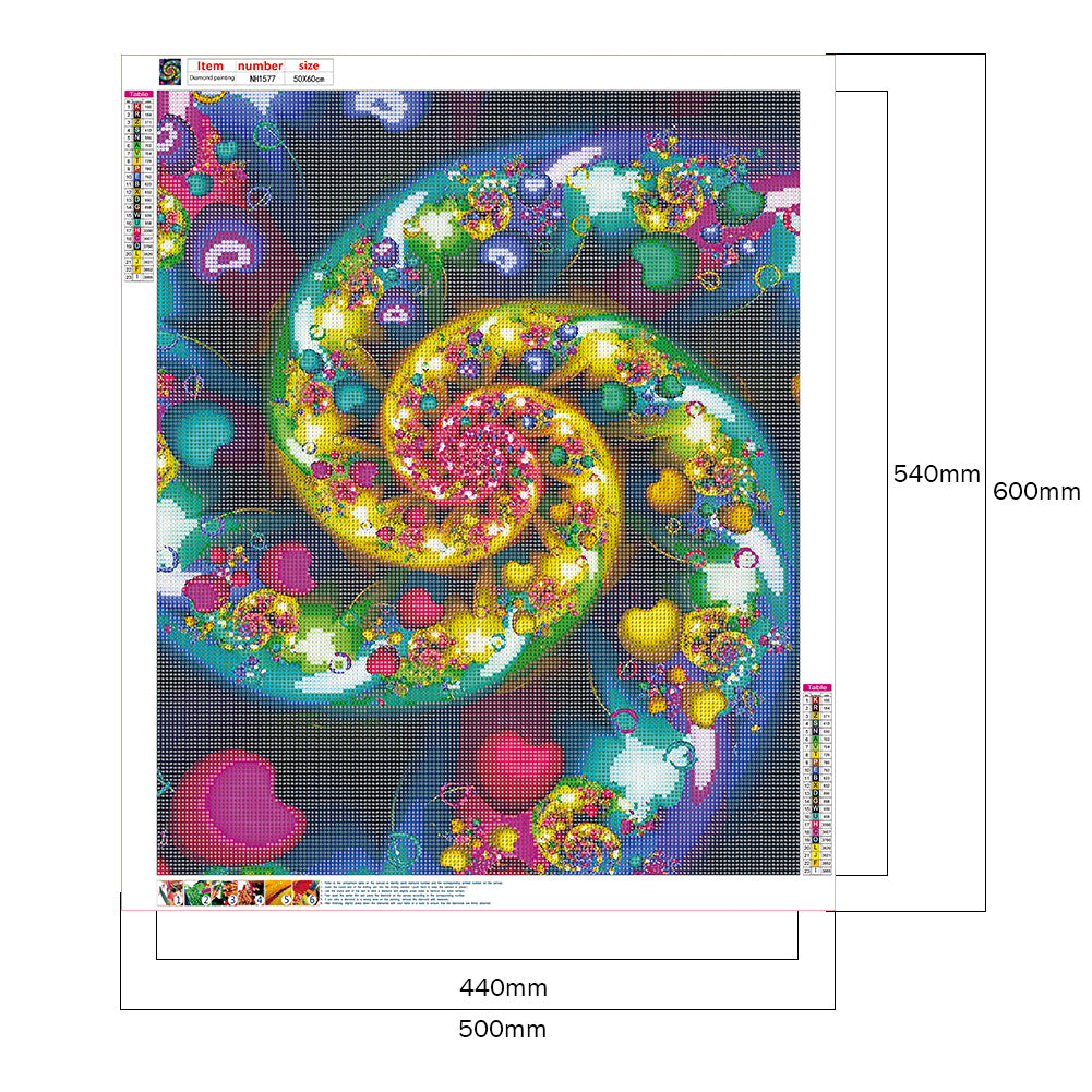 Colorful Swirls - Full Round Drill Diamond Painting 50*60CM