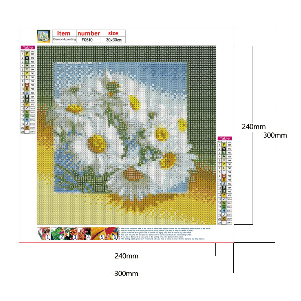 Chrysanthemum - Full Square Drill Diamond Painting 30*30CM