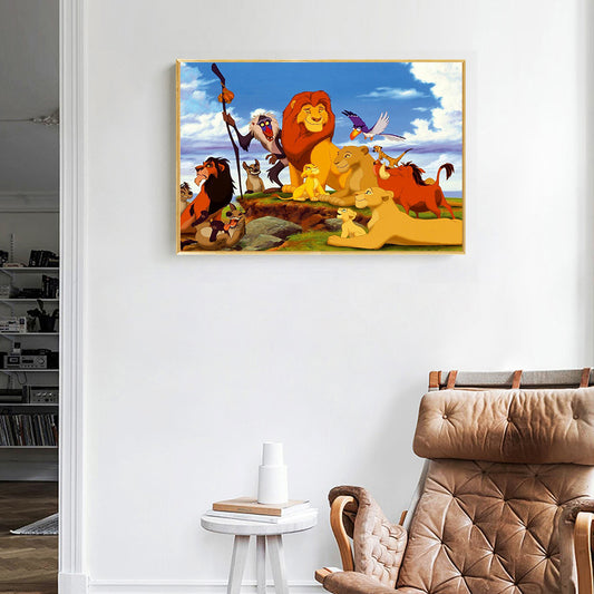 Lion King Animation - Full Round Drill Diamond Painting 40*30CM