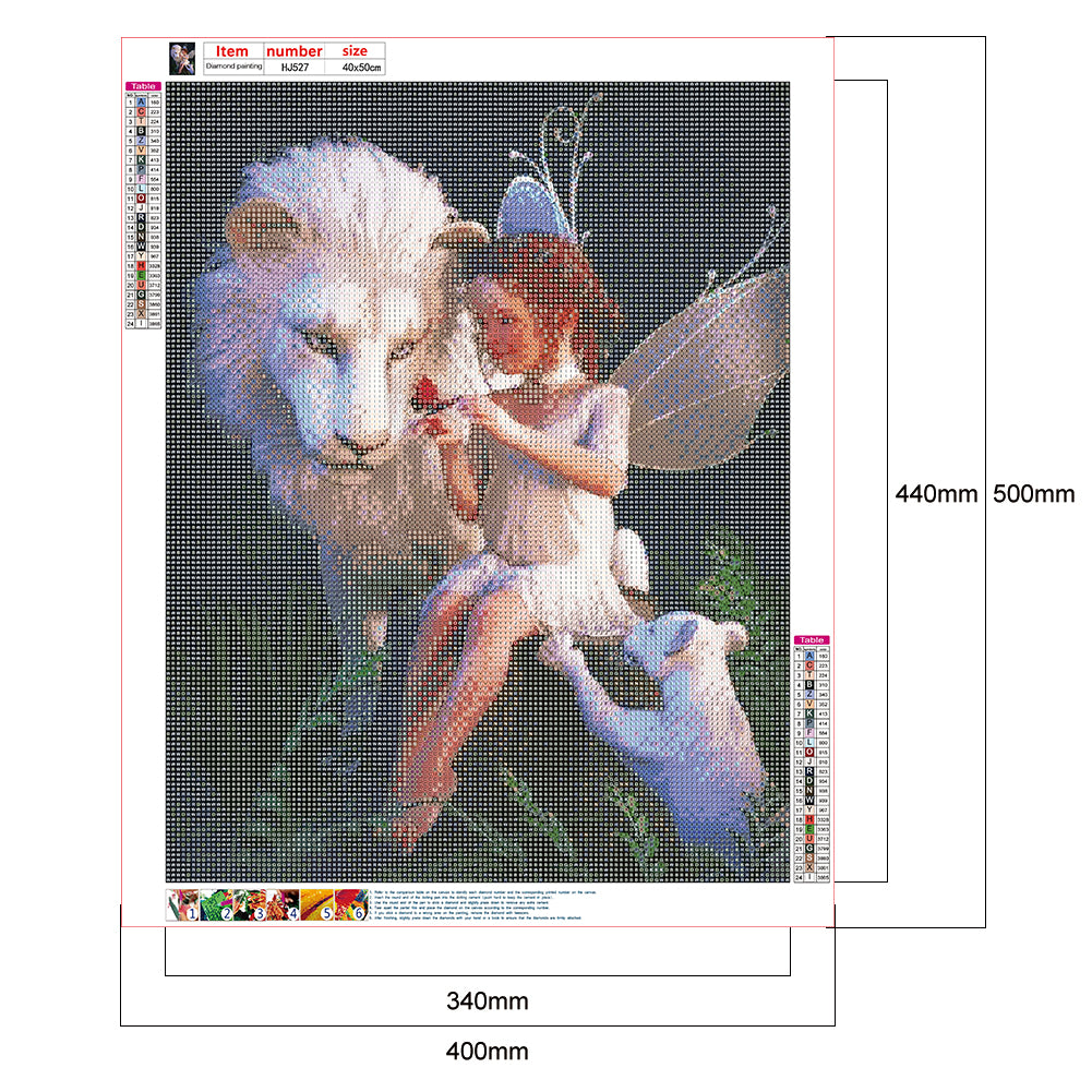 Lion And Girl - Full Round Drill Diamond Painting 40*50CM