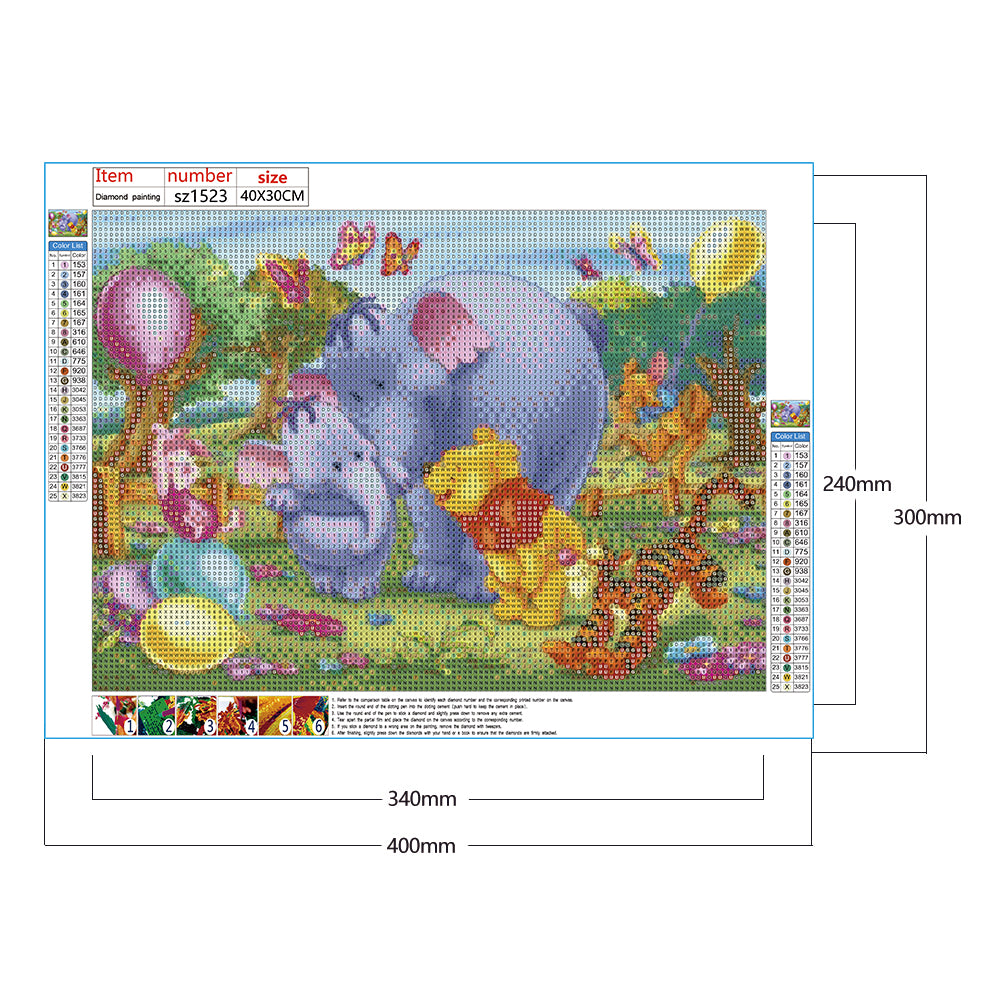 Winnie The Pooh - Full Round Drill Diamond Painting 40*30CM