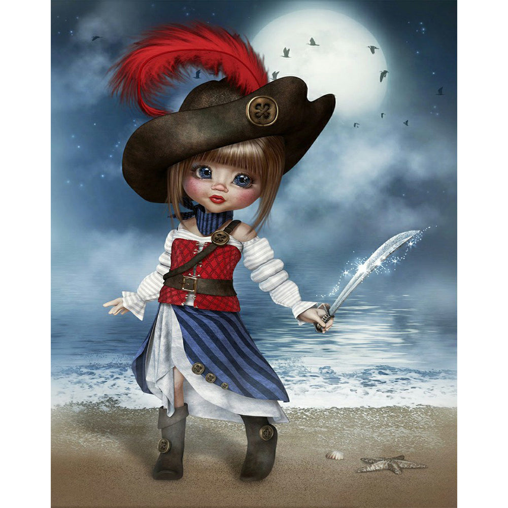 Big Eyes Girl - Full Round Drill Diamond Painting 40*50CM