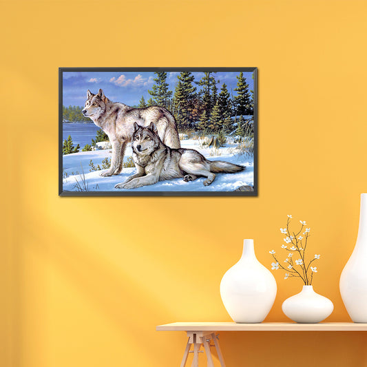 Timberwolves - Full Round Drill Diamond Painting 45*70CM