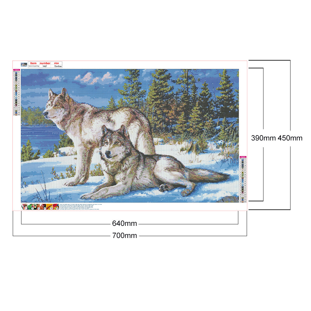 Timberwolves - Full Round Drill Diamond Painting 45*70CM