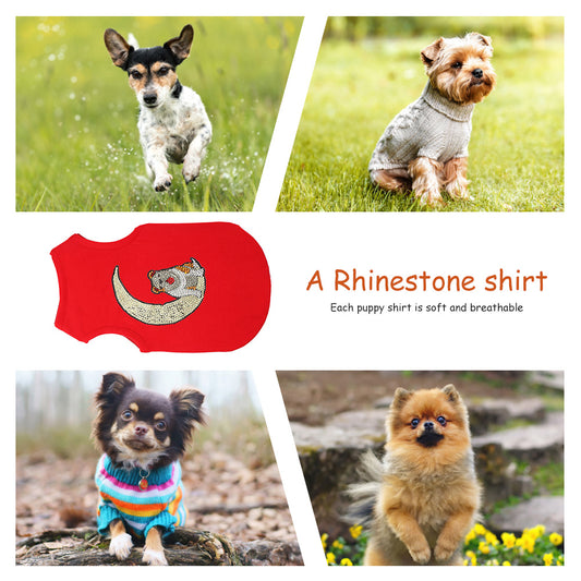 5D Diamond Painting DIY Pet Clothes Moon Dog Sleeveless T-Shirts Pullovers
