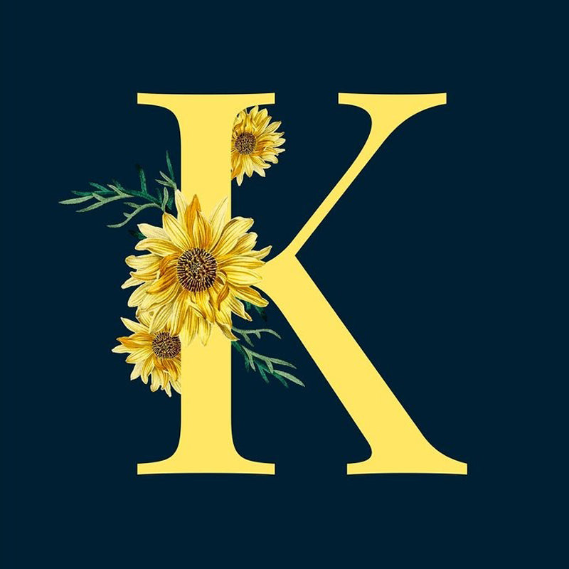 Flower Alphabet - Full Round Drill Diamond Painting 35*35CM