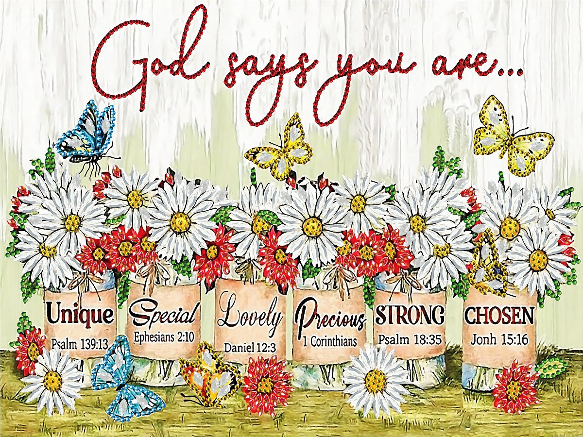 Flowers And Herbs In English - Special Shaped Drill Diamond Paiting 40*30CM