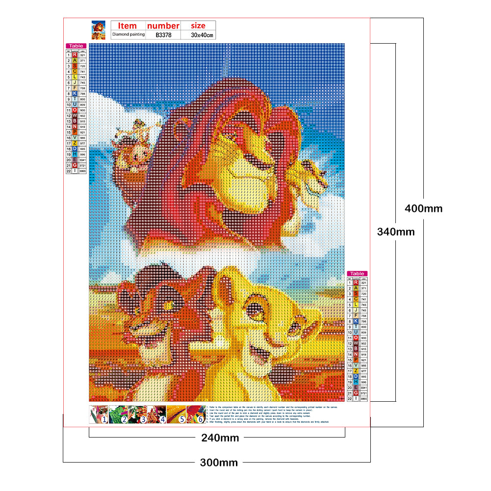Lion King - Full Round Drill Diamond Painting 30*40CM