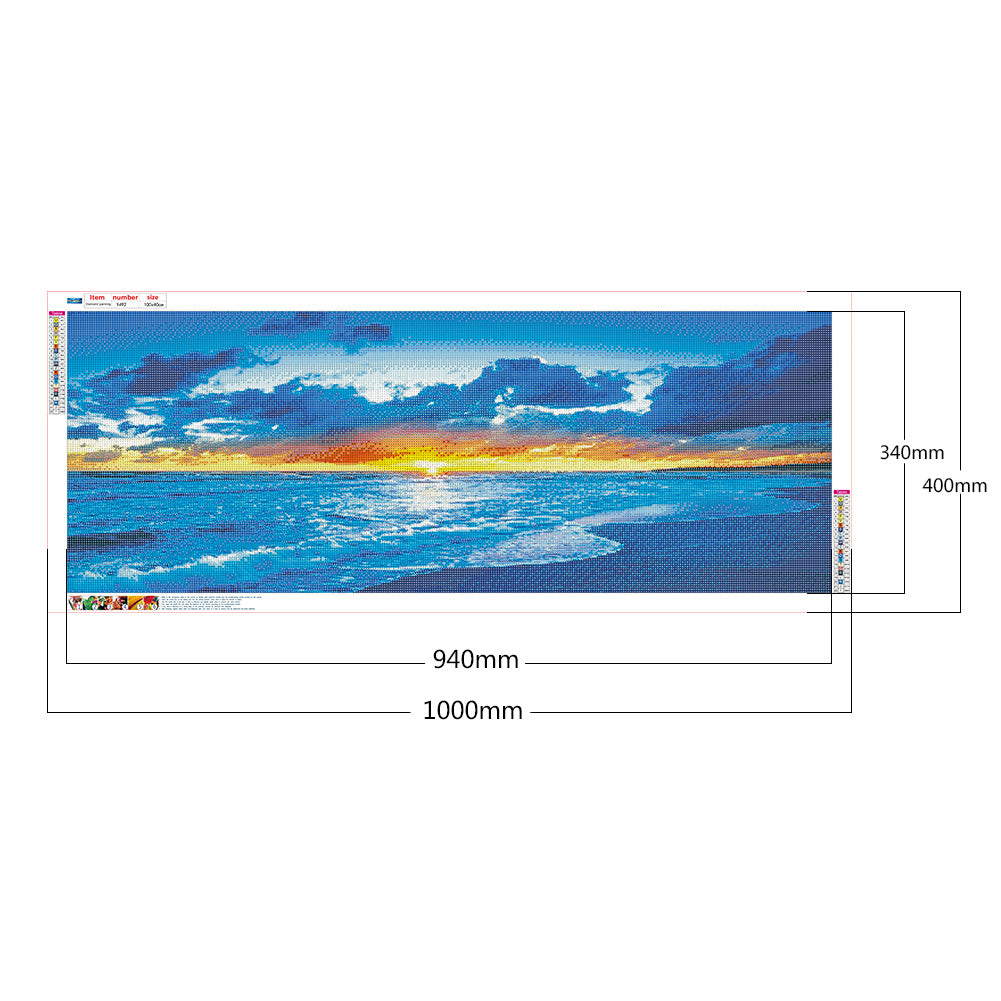 Seaside Scenery - Full Round Drill Diamond Painting 100*40CM