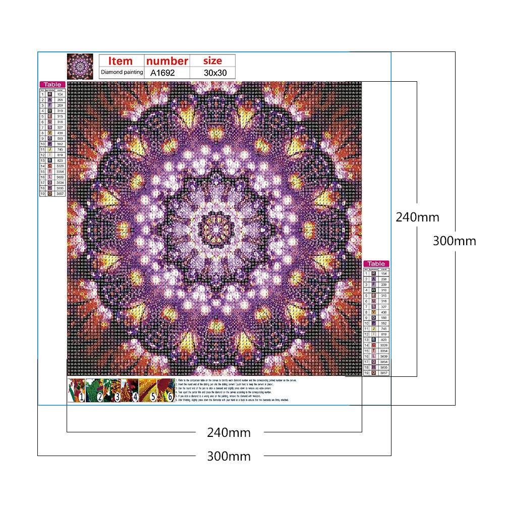 Mandala - Full Round Drill Diamond Painting 30*30CM