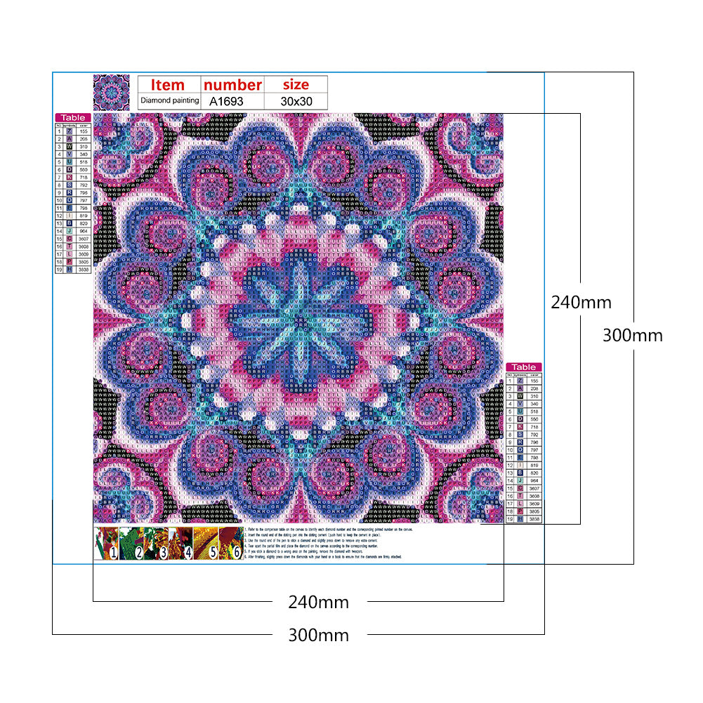 Mandala - Full Round Drill Diamond Painting 30*30CM