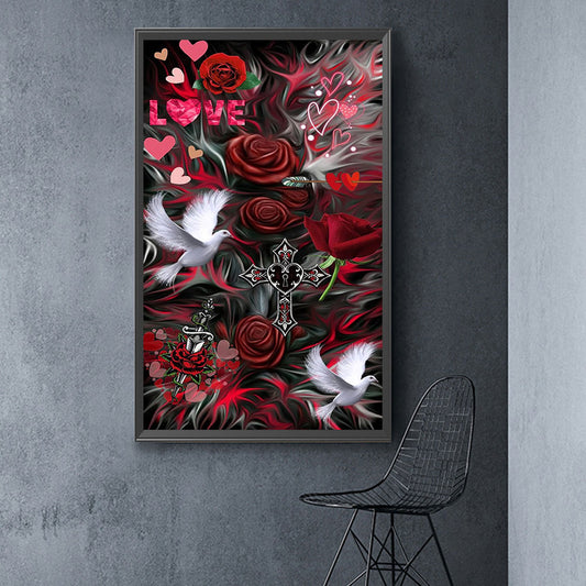 Rose - 11CT Stamped Cross Stitch 40*72CM