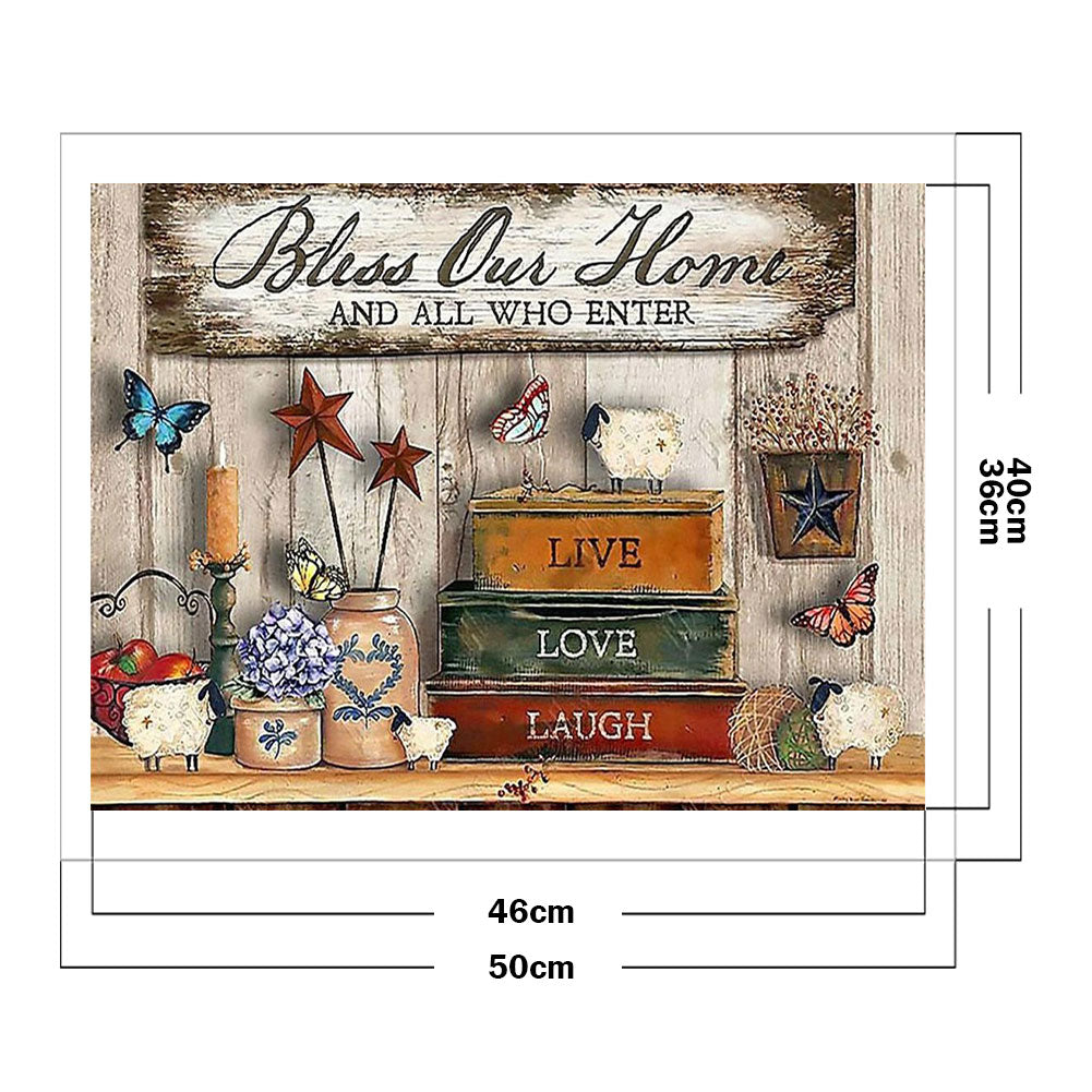 Bookshelf - 11CT Counted Cross Stitch 40*50CM