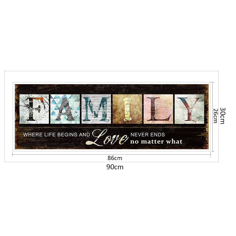 Family Letters - 11CT Counted Cross Stitch 30*90CM