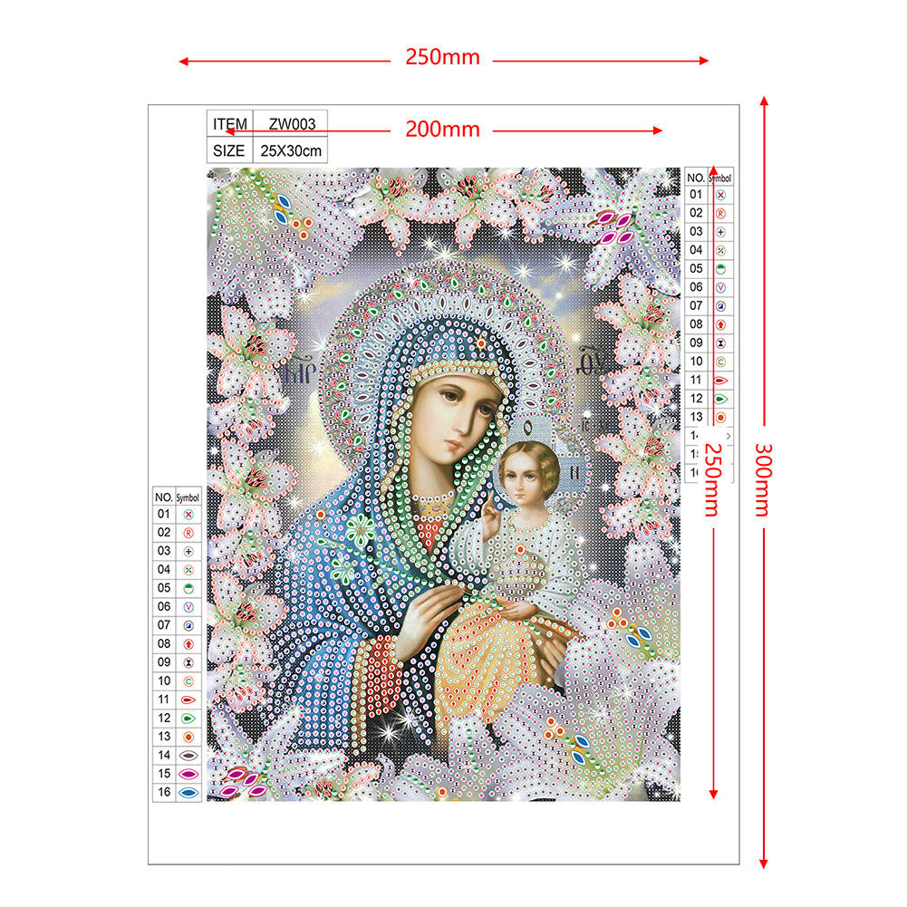 Religion - Special Shaped Drill Diamond Paiting 25*30cm