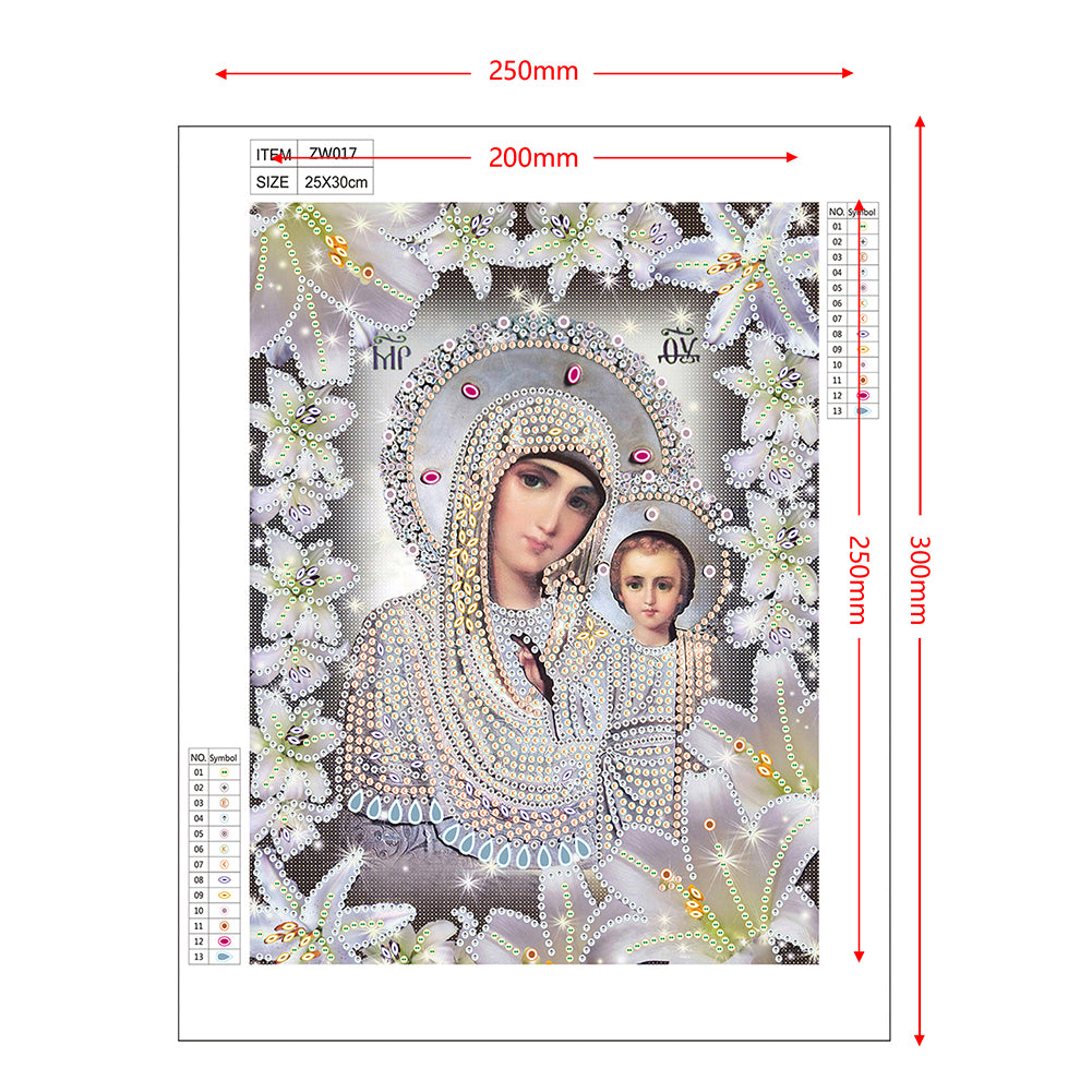 Religion - Special Shaped Drill Diamond Paiting 25*30cm