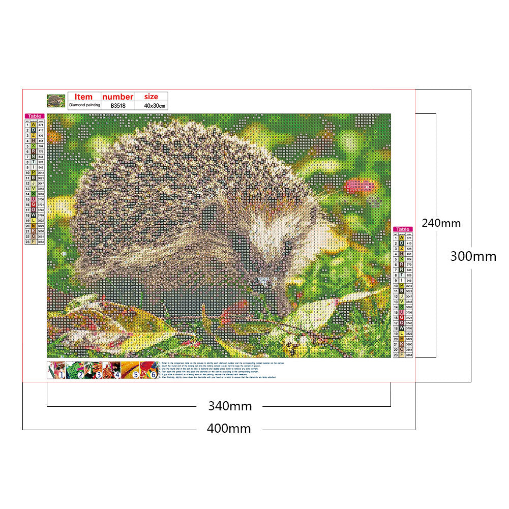 Hedgehog - Full Round Drill Diamond Painting 40*30CM