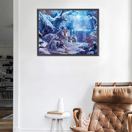 Wolf - Full Round Drill Diamond Painting 50*40CM